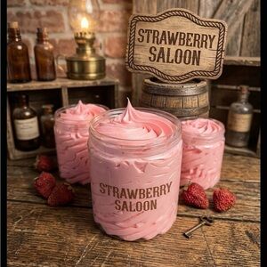 STRAWBERRY SALOON WHIPPED SOAP- handcrafted! 🍓🍓